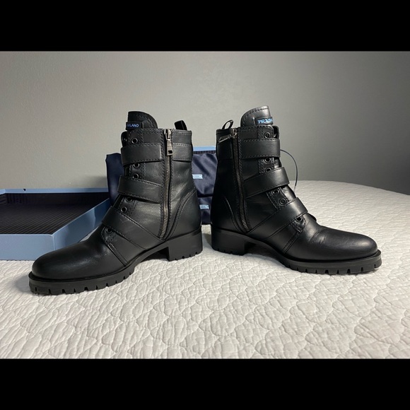 Prada Triple Buckle Combat Boot - Picture 9 of 10